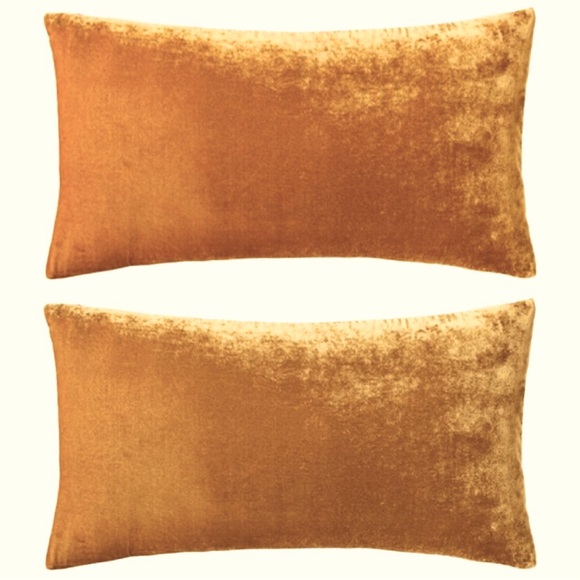 west elm Lush Velvet Lumbar Pillow Covers lot of two